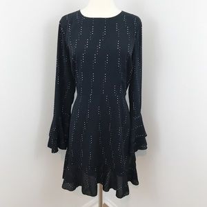 NWT Who What Wear Black Metallic Dot Dress